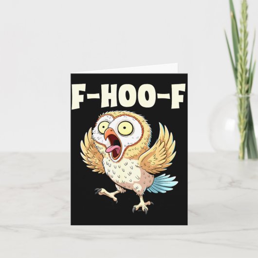 F-hoo-f Owl Meme – Funny Screaming Owl Bird Meme G カード (正面)