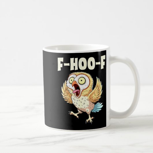 F-hoo-f Owl Meme – Funny Screaming Owl Bird Meme G コーヒーマグカップ (右)