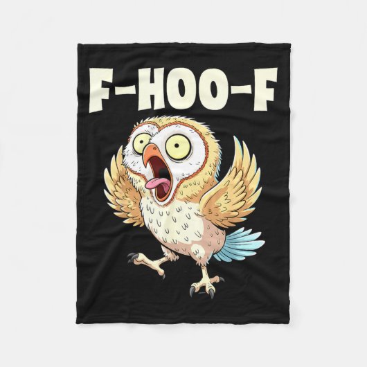 F-hoo-f Owl Meme – Funny Screaming Owl Bird Meme G フリースブランケット (正面)