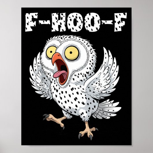 F-hoo-f Owl Meme – Funny Screaming Owl Bird Meme G ポスター (正面)