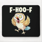 F-hoo-f Owl Meme – Funny Screaming Owl Bird Meme G マウスパッド (正面)