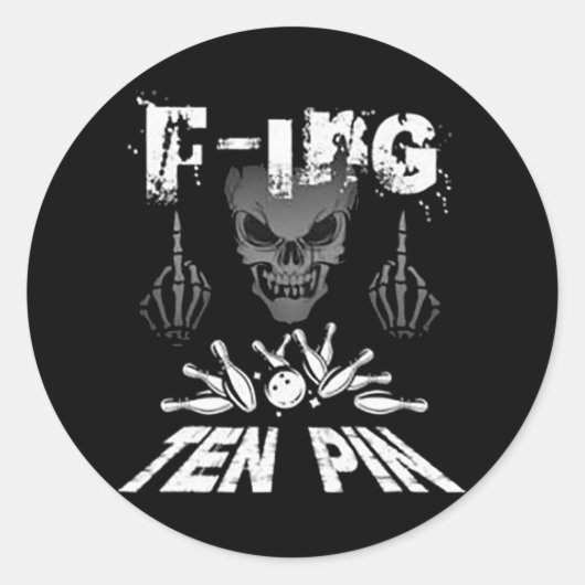 F-ingテンピンチームボーリング ラウンドシール (正面)