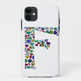 F Initial Gem Design iPhone 11 ケース