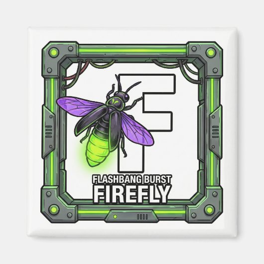 F is for Firefly – GTAスタイルABC学習マグネット マグネット (正面)