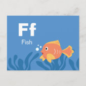 F is for Fish - Alphabet Flash Card ポストカード (正面)