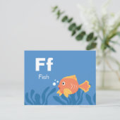 F is for Fish - Alphabet Flash Card ポストカード (スタンド正面)