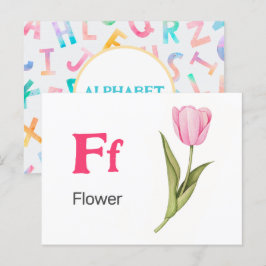 F is for Flower - Alphabet Flash Card ポストカード