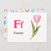 F is for Flower - Alphabet Flash Card ポストカード (正面/裏面)
