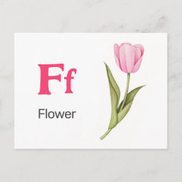 F is for Flower - Alphabet Flash Card ポストカード