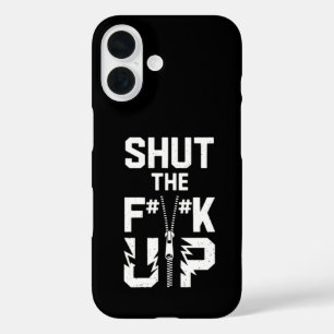 F#%Kアップタイポグラフィグラフィックはっきりしたデザインのシャットダウン iPhone 16ケース