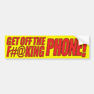 F#@kingの電話(黄色い)バンパーステッカーを離れて得て下さい バンパーステッカー