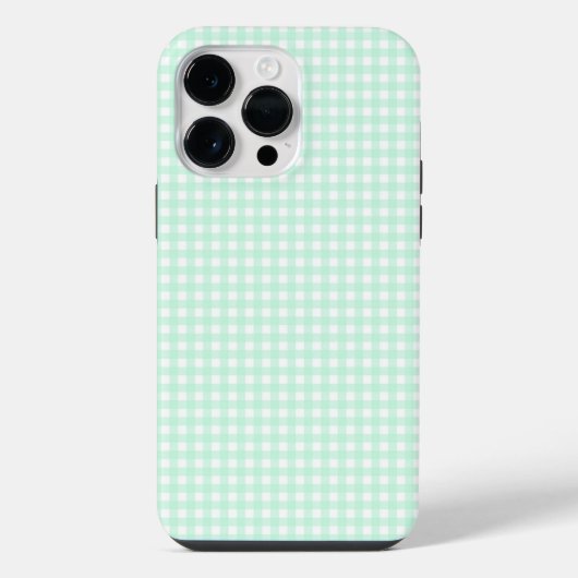 F & L グリーン ギンガムチェック iPhoneケース (裏面)