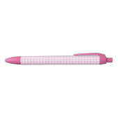 F & L Pink Gingham Pen 黒ボールペン (トップ)