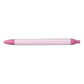 F & L Pink Gingham Pen 黒ボールペン (正面)