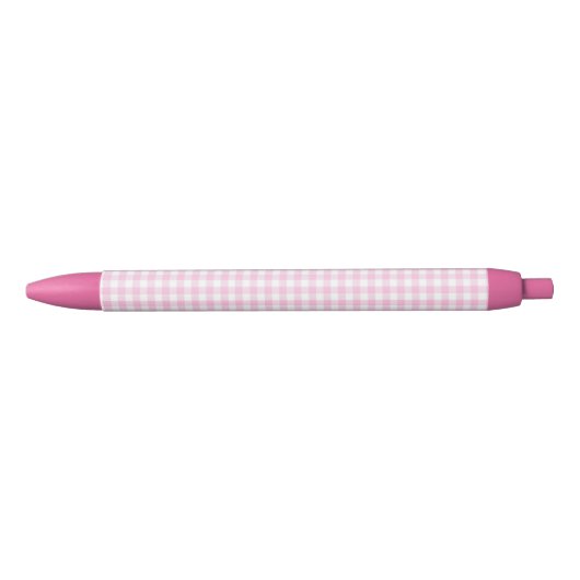 F & L Pink Gingham Pen 黒ボールペン (正面)