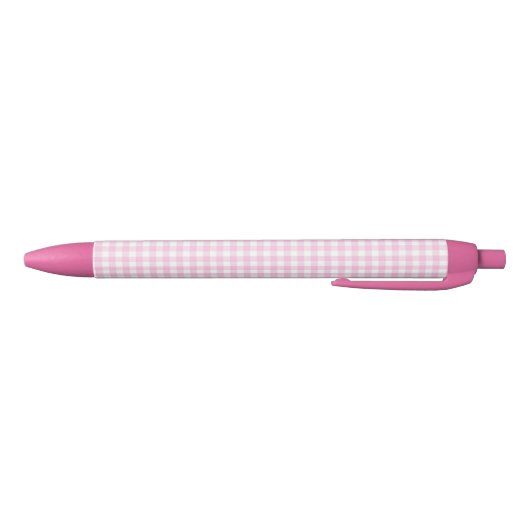F & L Pink Gingham Pen 黒ボールペン (ボトム)