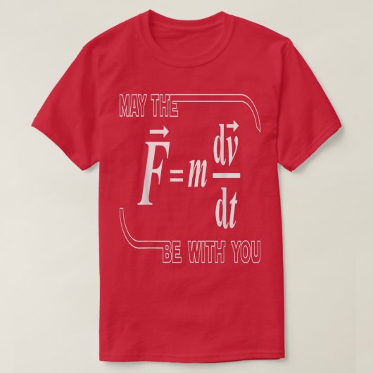 (F=m dvdt)が一緒に Tシャツ (デザイン正面)