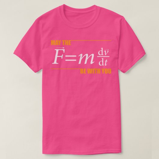 F=mdvdtがPhysics Sciencと一緒おもしろいに Tシャツ (デザイン正面)
