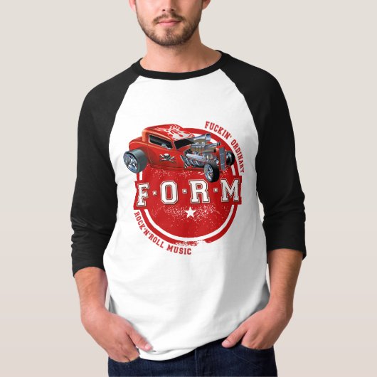 F.O.R.Mは基本的な袖のRaglan 3/4改造します Tシャツ (正面)