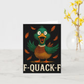 F-quack-f Funny Duck Humor Quote Meme Gift For Men カード (黄色い花)