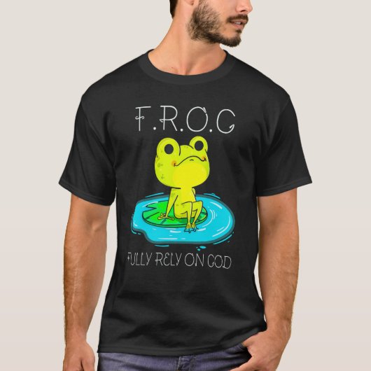 F.R.O.G Fully Rely On God Christian Amphibian Tシャツ (正面)