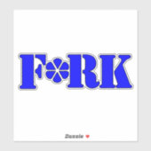 F*RK – 検閲よくはしゃぐフォークデザインNo 3 シール (シート)