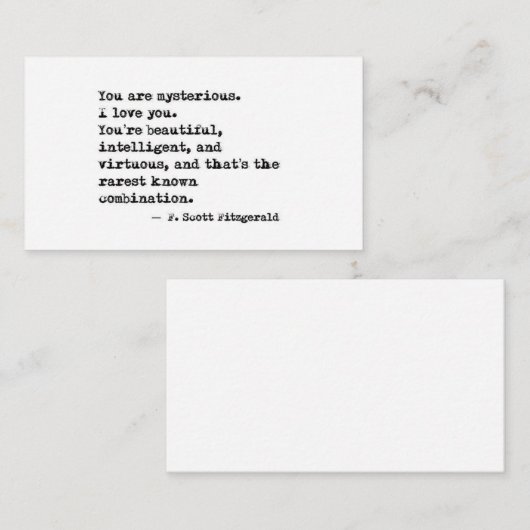 F Scott Fitzgerald Quote 名刺 (正面/裏面)