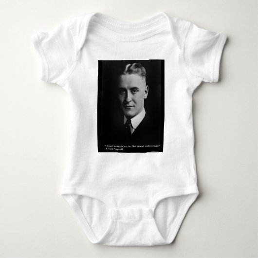 F Scott Fitzgerald Tender Curiosity Gift & Tees ベビーボディスーツ (正面)
