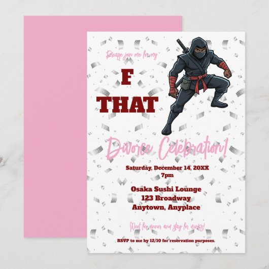 F that Ninja Divorce Party 招待状 (正面/裏面)