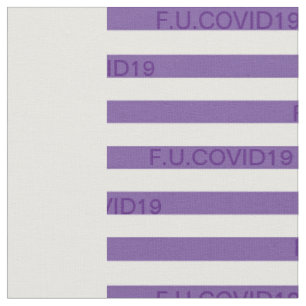 F.U.COVID19パープルストライプ ファブリック