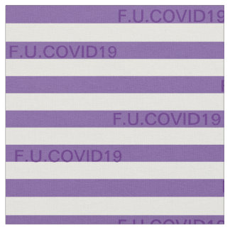 F.U.COVID19紫のストライプ ファブリック