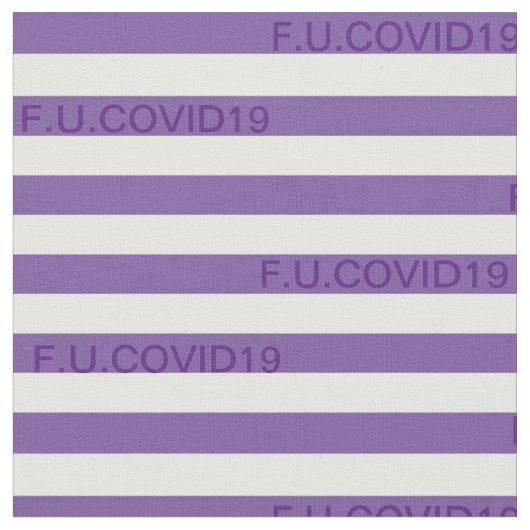 F.U.COVID19紫のストライプ ファブリック (クローズアップ)