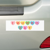 F VALENTINE'S DAY – キャンディハートバナー バンパーステッカー (車上)