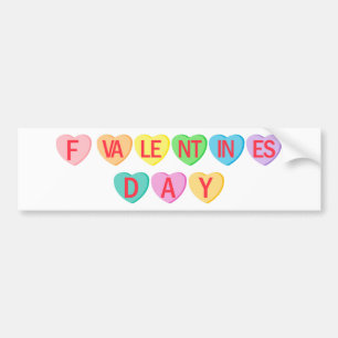 F VALENTINE'S DAY – キャンディハートバナー バンパーステッカー