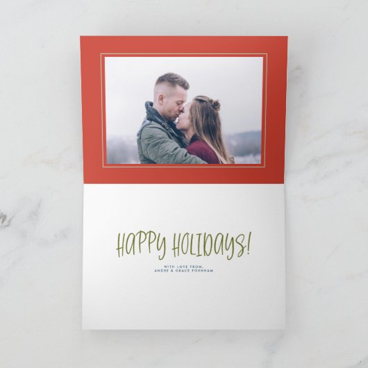 FaのLaのラマのかわいく図解入りの、写真付きのな休日の挨拶状 シーズンカード (内部)