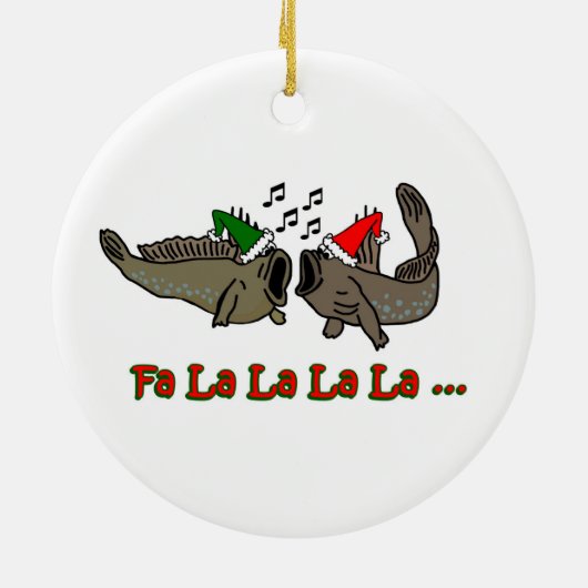 FaのLaのLaのクリスマスのMudskipperのオーナメント セラミックオーナメント (裏面)