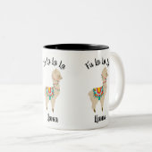 FaのLaのLaのLaのラマのクリスマスの照明の茶コーヒー・マグ ツートーンマグカップ (正面右)