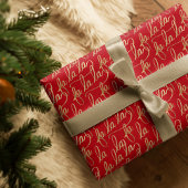 Faラエレガントスタイポグラフィ金ゴールドとホワイト ラッピングペーパー