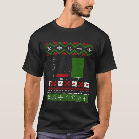 Faラグラフ醜いセーター数学先生for Christma Tシャツ (正面)