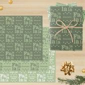 Faラモダングリーンシンプルクリスマス追加 ラッピングペーパーシート
