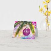 FA パーソナライズされた LA LAホリデーオーナメントグリーティング カード (黄色い花)