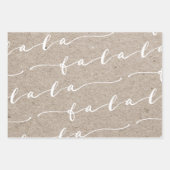 FA LAクラフト紙&ブラックタイポグラフィークリスマス ラッピングペーパーシート (正面3)