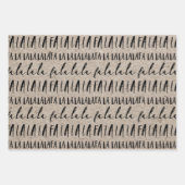 FA LAクラフト紙&ブラックタイポグラフィークリスマス ラッピングペーパーシート (正面)