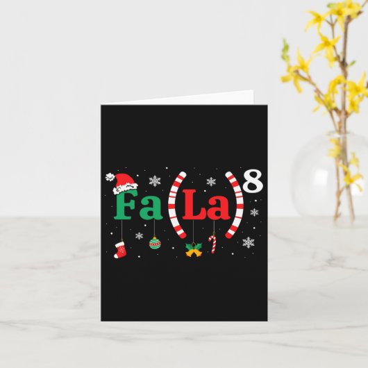 Fa (la)8おもしろい Christmas Santa Fa La Math先生 カード (黄色い花)