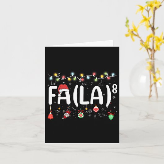 Fa (la)8おもしろい Christmas Santa Fa La Math先生 カード (黄色い花)