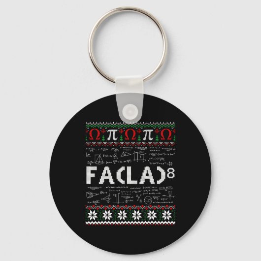 Fa (la)8おもしろい Christmas Santa Fa La Math先生 キーホルダー (正面)