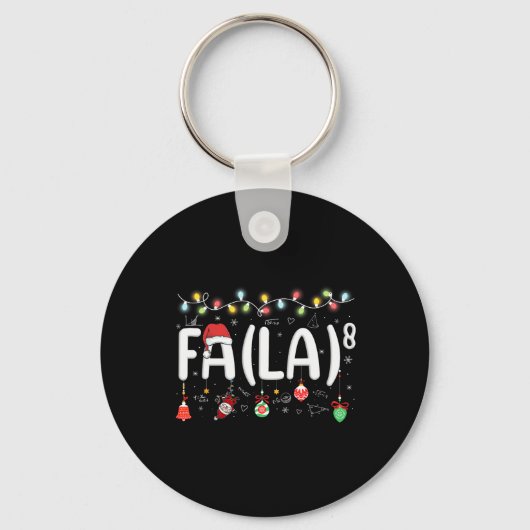 Fa (la)8おもしろい Christmas Santa Fa La Math先生 キーホルダー (正面)