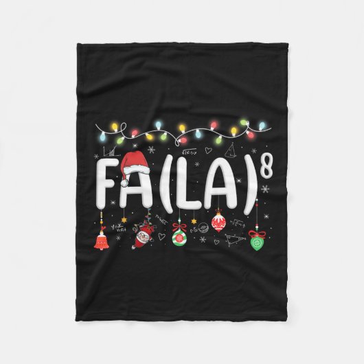 Fa (la)8おもしろい Christmas Santa Fa La Math先生 フリースブランケット (正面)