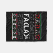 Fa (la)8おもしろい Christmas Santa Fa La Math先生 フリースブランケット (正面(横))