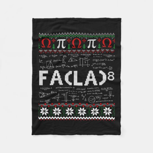 Fa (la)8おもしろい Christmas Santa Fa La Math先生 フリースブランケット (正面)